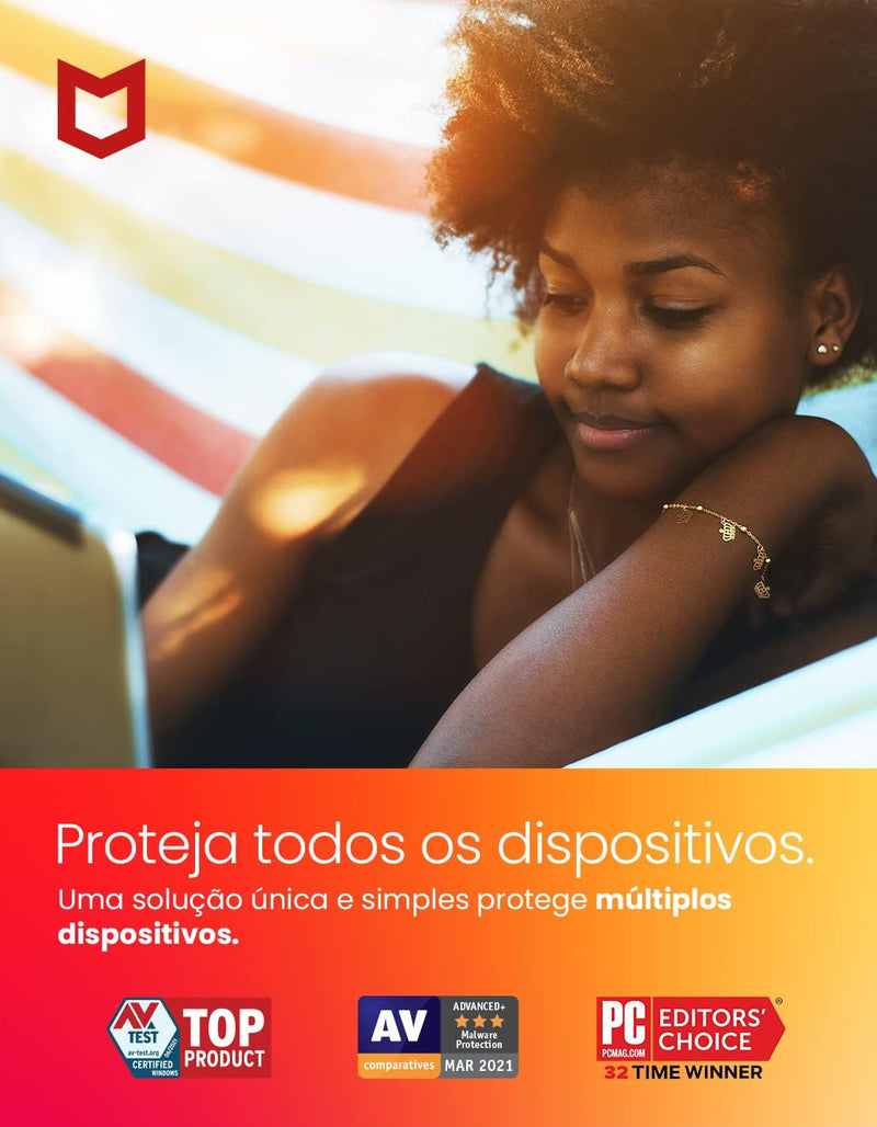 Mcafee Total Protection – Programa Premiado De Proteção Contra Ameaças Digitais - 5 Dispositivos