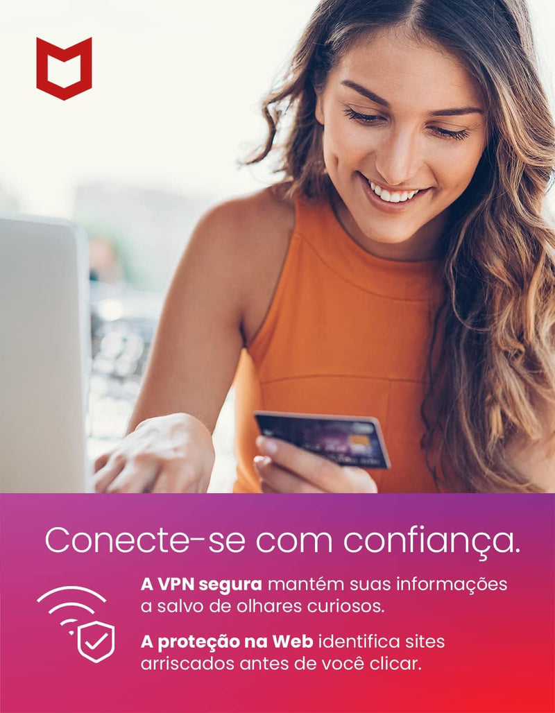 Mcafee Total Protection – Programa Premiado De Proteção Contra Ameaças Digitais - 5 Dispositivos