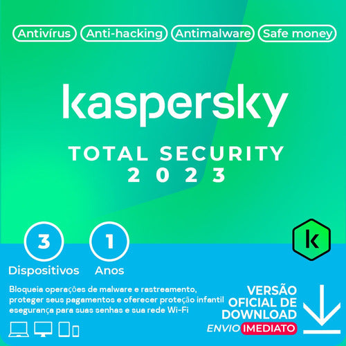 Kaspersky Total Security 3 Pc 1 Ano Envio Imediato