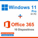 Windows 11 Pro Vitalício + Office 365 2024 - 10 Dispositivos Licença Original Genuínal